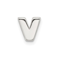 Sterling Silver E-coated Letter V Slide Charm QC11488V