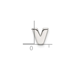 Sterling Silver E-coated Letter V Slide Charm QC11488V