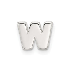 Sterling Silver E-coated Letter W Slide Charm QC11488W