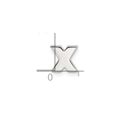 Sterling Silver E-coated Letter X Slide Charm QC11488X