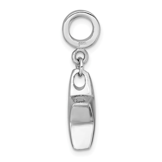 Sterling Silver Rhodium-plated Polished Star Ash Holder Bead/Pendant QC11503