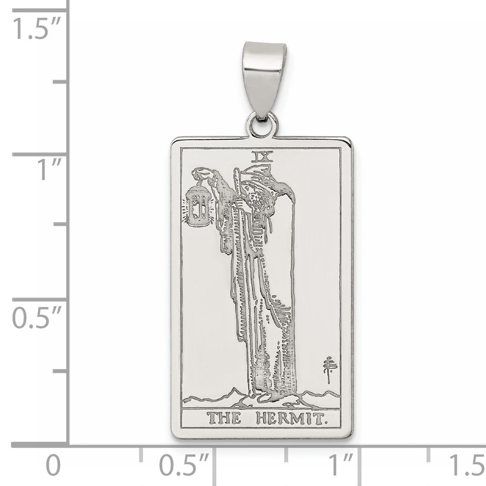 Sterling Silver The Hermit Tarot Card Pendant QC11519