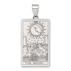 Sterling Silver The Moon Tarot Card Pendant QC11528