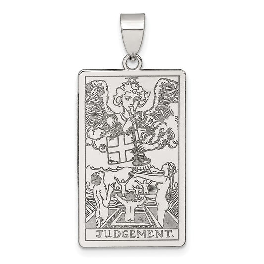 Sterling Silver Judgement Tarot Card Pendant QC11530