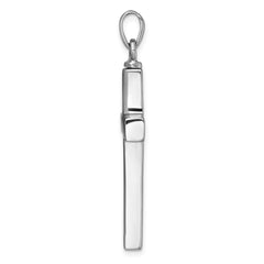 Sterling Silver Rhodium-plated Polished Latin Cross with Enameled Heart Ash Holder Pendant QC11532
