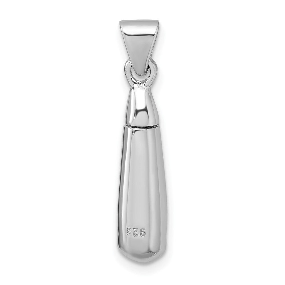 Sterling Silver Rhodium-plated Polished CZ Ash Holder Pendant QC11533