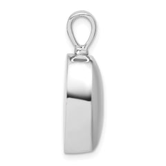 Sterling Silver Rhodium-plated Polished CZ Heart Ash Holder Pendant QC11535
