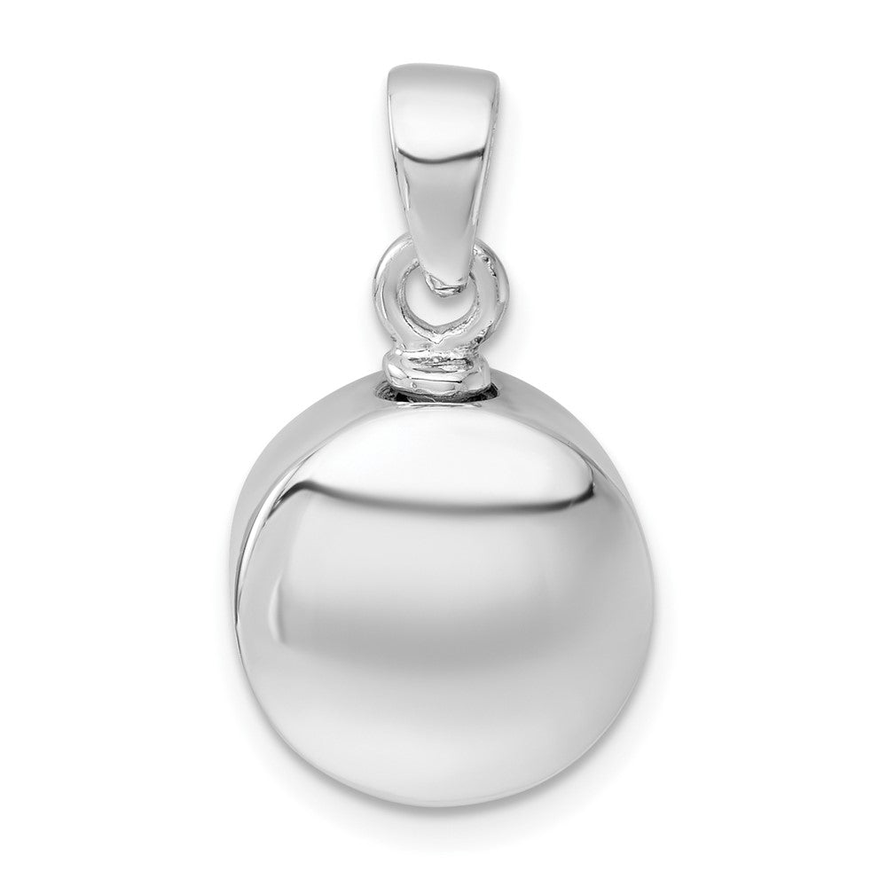 Sterling Silver Rhodium-plated Polished Sand Dollar Ash Holder Pendant QC11537