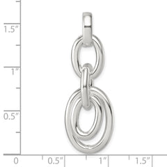 Sterling Silver Moveable Oval Links Pendant QC11540