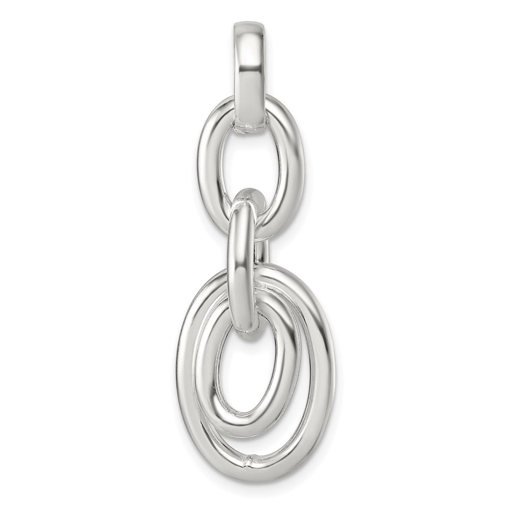 Sterling Silver Moveable Oval Links Pendant QC11540