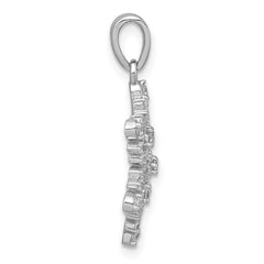 Sterling Silver Rhodium-plated Polished CZ Snowflake Pendant QC11560