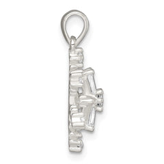 Sterling Silver Polished CZ Snowflake Pendant QC11562