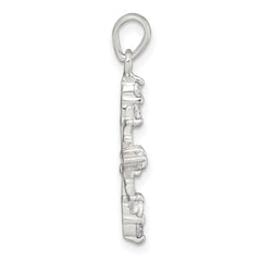 Sterling Silver Polished CZ Snowflake Pendant QC11563