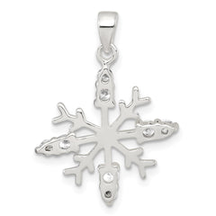 Sterling Silver Polished CZ Snowflake Pendant QC11563