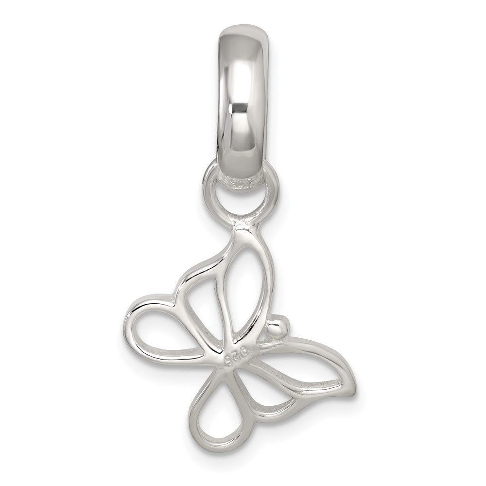 Sterling Silver Polished Cut-out Butterfly Pendant QC11569