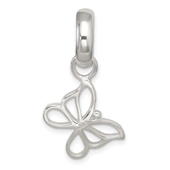 Sterling Silver Polished Cut-out Butterfly Pendant QC11569