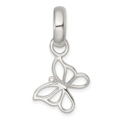 Sterling Silver Polished Cut-out Butterfly Pendant QC11569