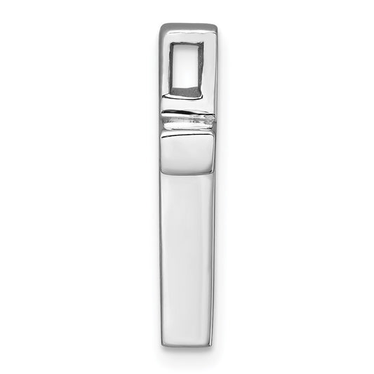 Sterling Silver Rhodium-plated Polished Enameled Latin Cross Chain Slide Pendant QC11602