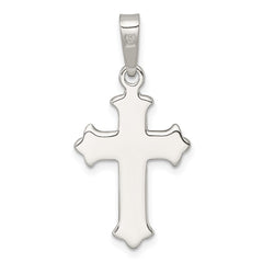 Sterling Silver Polished and Textured Fleur de Lis Cross Pendant QC11636