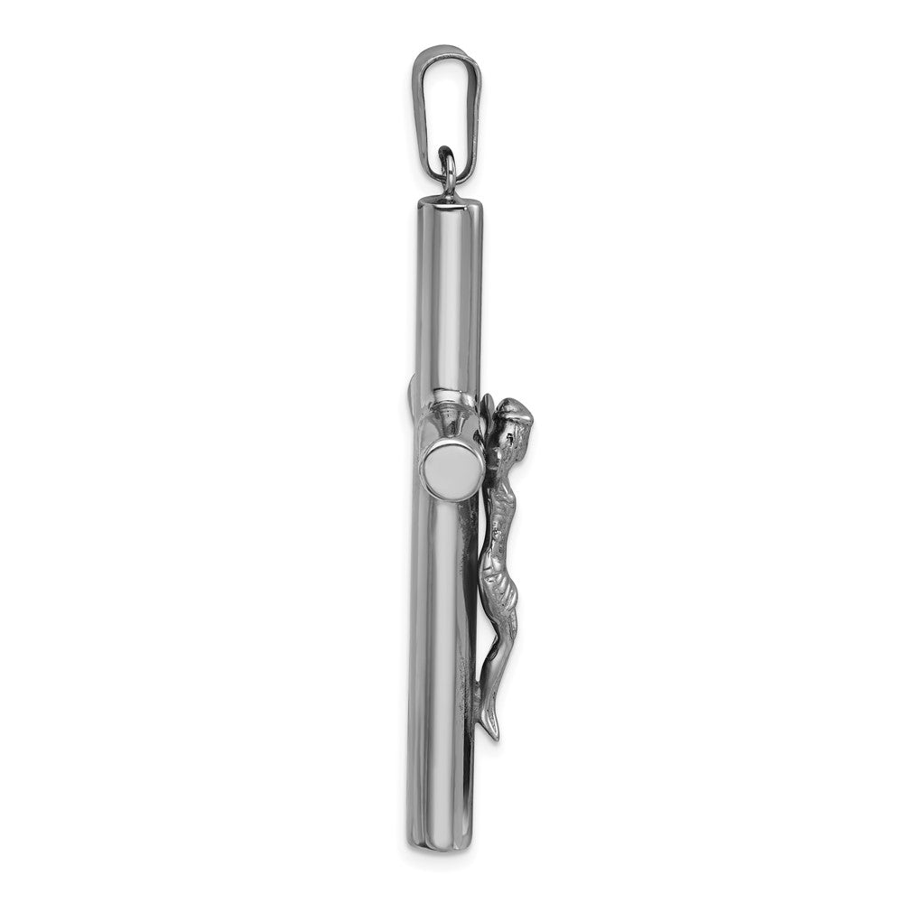 Sterling Silver Ruthenium-plated Polished Crucifix Pendant QC11649