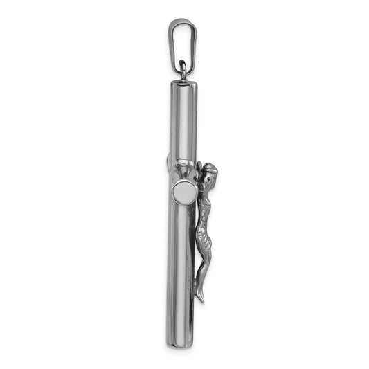 Sterling Silver Ruthenium-plated Polished Crucifix Pendant QC11649