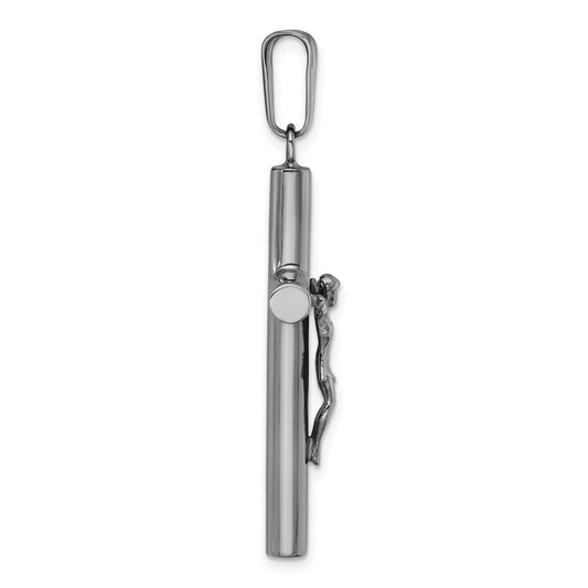 Sterling Silver Ruthenium-plated Polished Crucifix Pendant QC11650