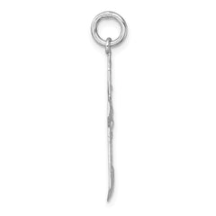 Sterling Silver Rhodium-plated Polished And Textured Crucifix Pendant QC11653
