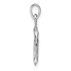 Sterling Silver Rhodium-plated Polished Reversible Taurus Bull in Circle Zodiac Pendant QC11661