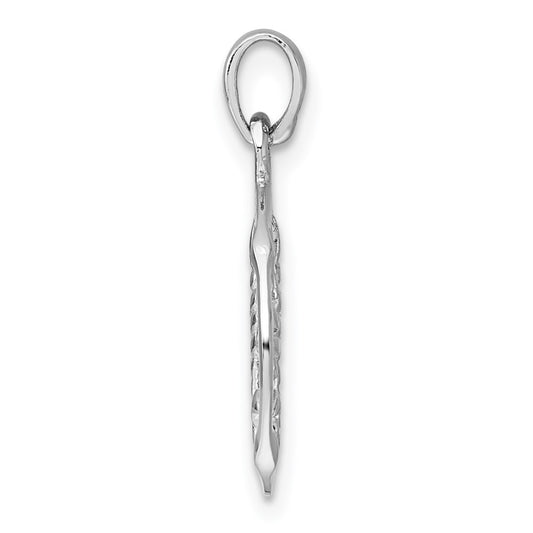 Sterling Silver Rhodium-plated Polished Reversible Scorpio in Circle Zodiac Pendant QC11667