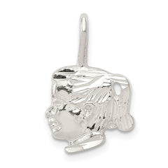 Sterling Silver Girl Head Charm QC1485