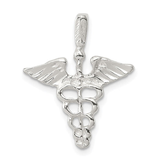 Sterling Silver Caduceus Charm QC153