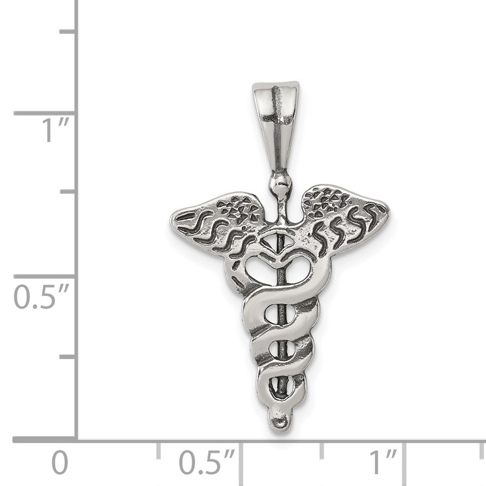Sterling Silver Caduceus Charm QC1634