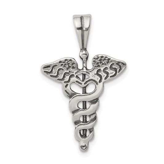 Sterling Silver Caduceus Charm QC1634