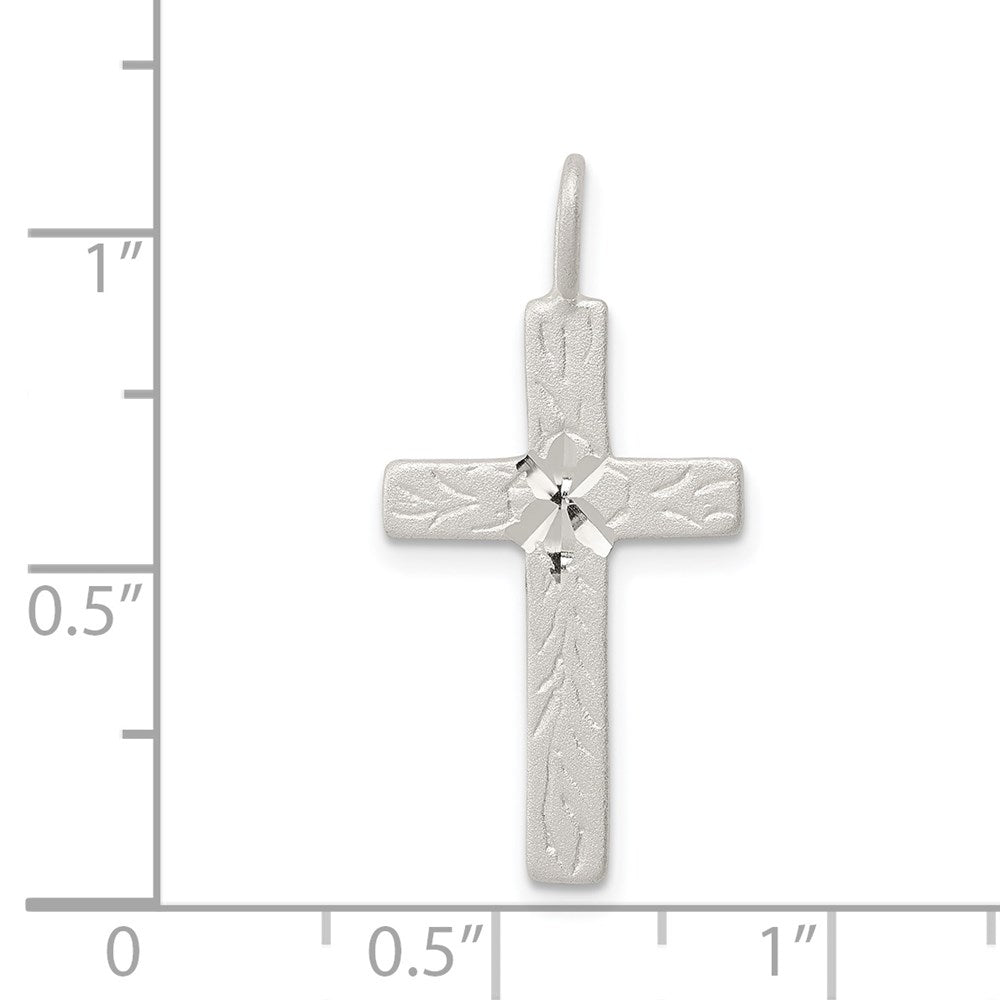 Sterling Silver Diamond-cut Cross Pendant QC1848