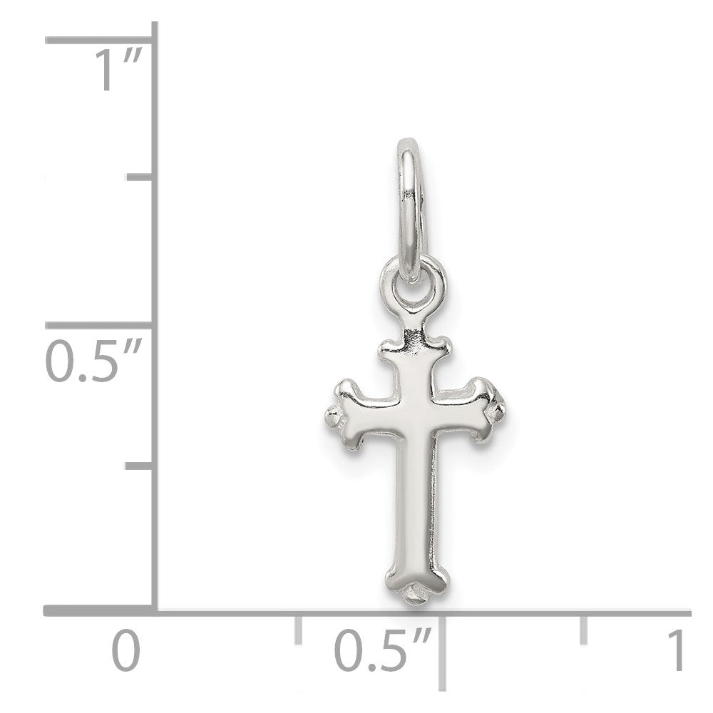 Sterling Silver Fleur De Lis Cross Charm QC1860
