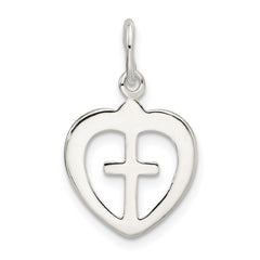 Sterling Silver Cross Heart Charm QC1863