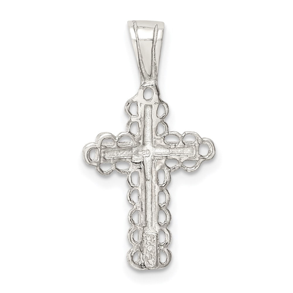 Sterling Silver Budded Cross Pendant QC1868