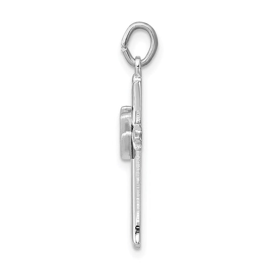 Sterling Silver Rhodium-plated Holy Spirit Cross with Dove Charm QC1916