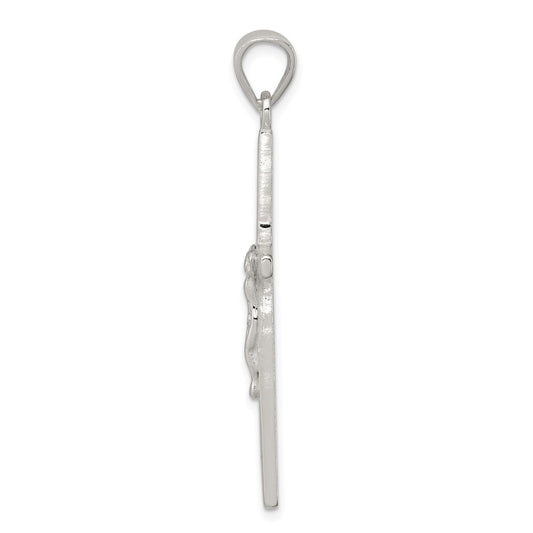 Sterling Silver Polished Crucifix Pendant QC1924