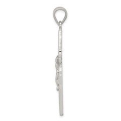Sterling Silver Polished Crucifix Pendant QC1924
