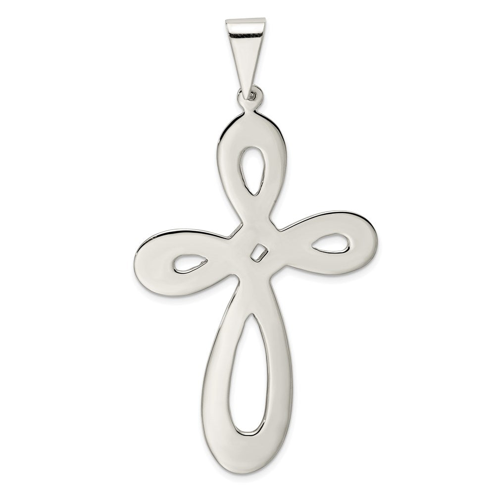 Sterling Silver Rhodium-plated Cross Pendant QC1971