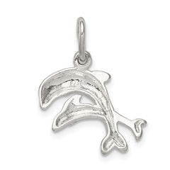 Sterling Silver Dolphins Charm QC2041