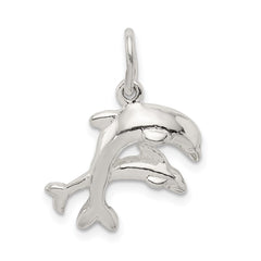Sterling Silver Dolphins Charm QC2041