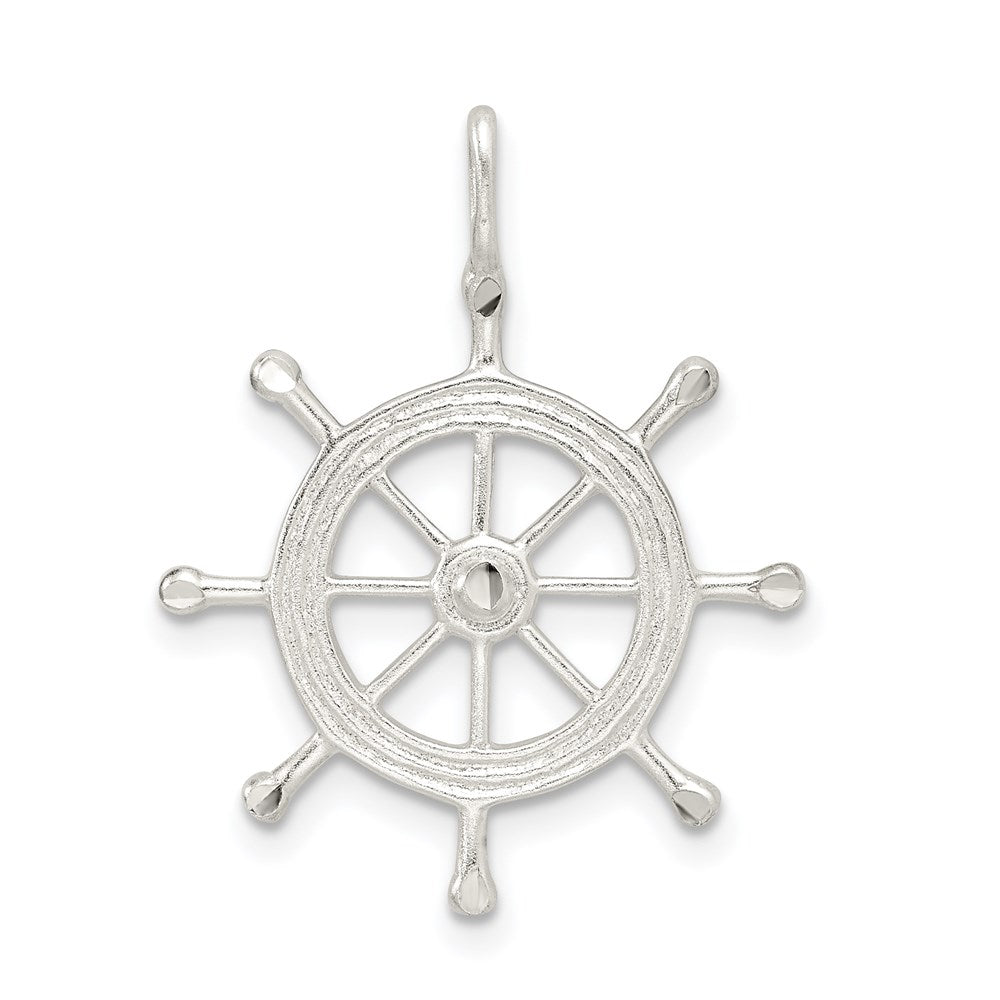 Sterling Silver Boat Wheel Charm QC2056