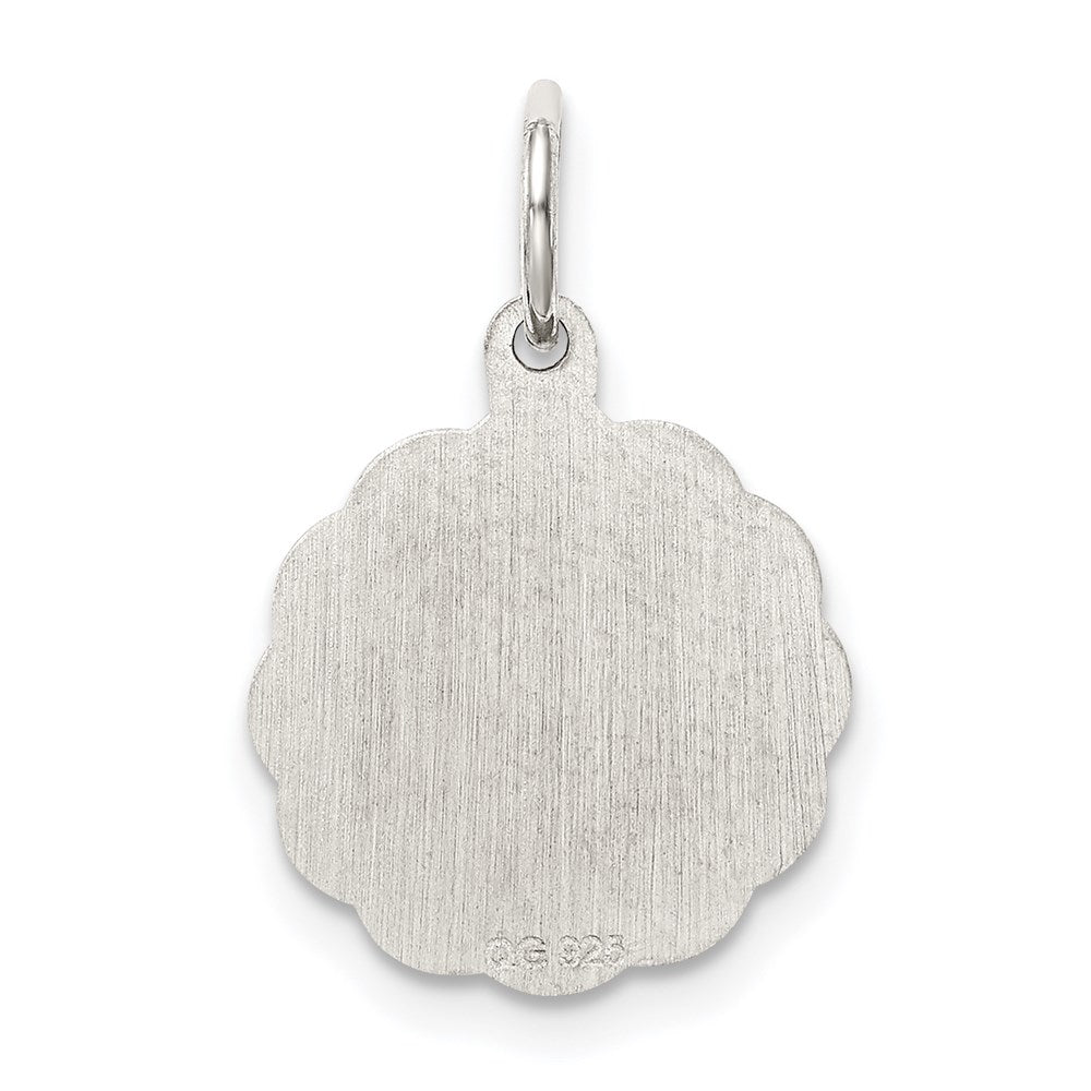 Sterling Silver Rhodium-plated Wedding Bells Disc Charm QC2075