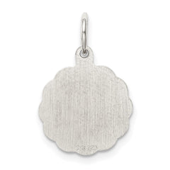 Sterling Silver Rhodium-plated Wedding Bells Disc Charm QC2075