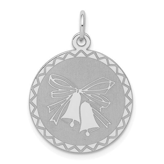 Sterling Silver Rhodium-plated Wedding Bells Charm QC2078