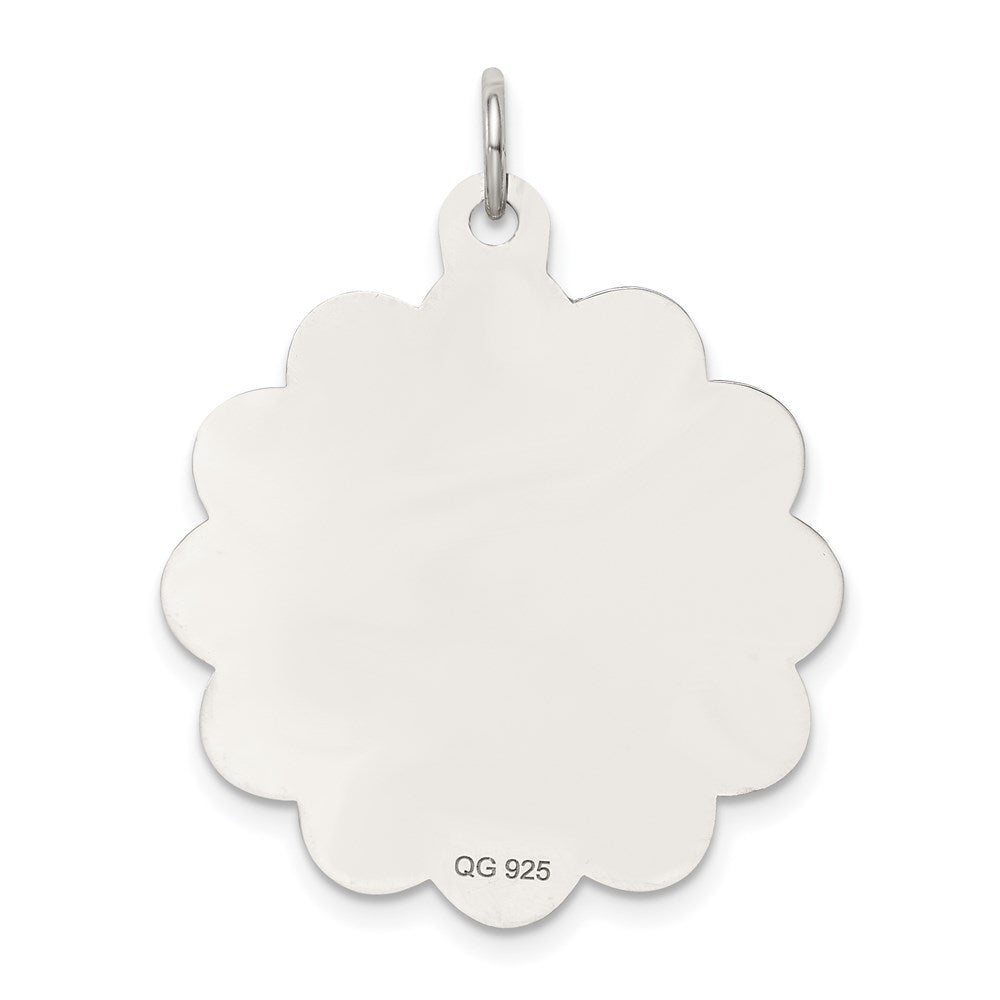 Sterling Silver Rhodium-plated Bride & Groom Disc Charm QC2084