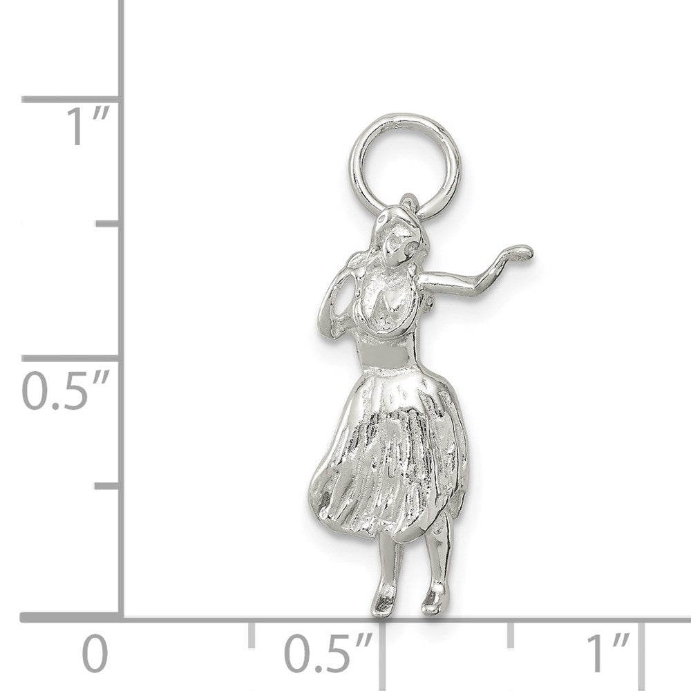 Sterling Silver Hula Dancer Charm QC220
