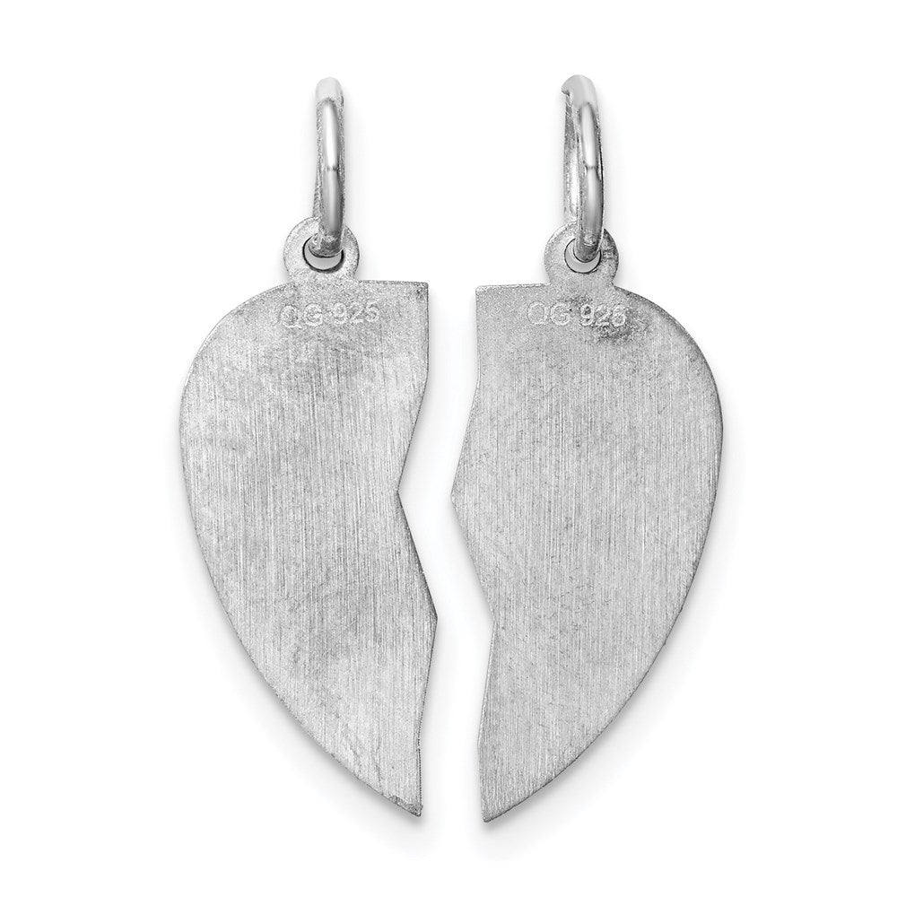 Sterling Silver Rhodium-plated 2-piece Love You Disc Charm QC2242
